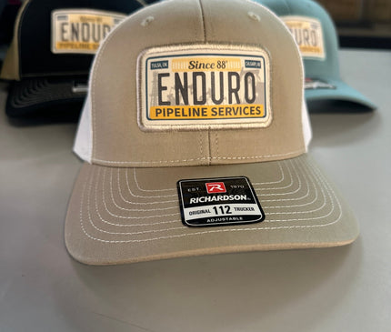 Enduro License Plate Patch Trucker – Classic Look, 3 Color Combos - Enduro Pipeline Services